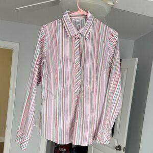 Lilly Pulitzer Pink and Green Striped Blouse